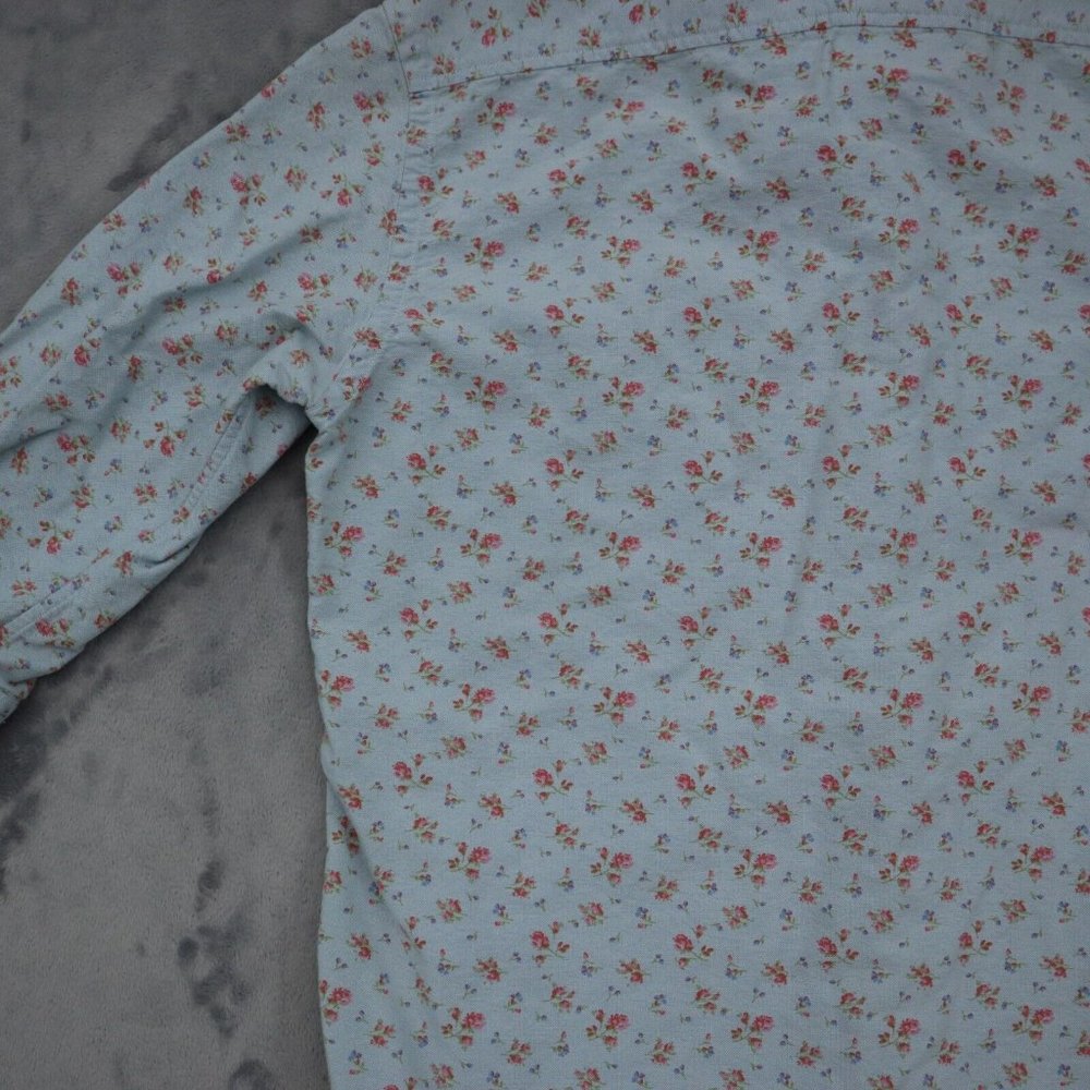 Ralph Lauren Sport Shirt Mens M Blue Floral Button Up Half Sleeve Collared Top - Picture 14 of 16